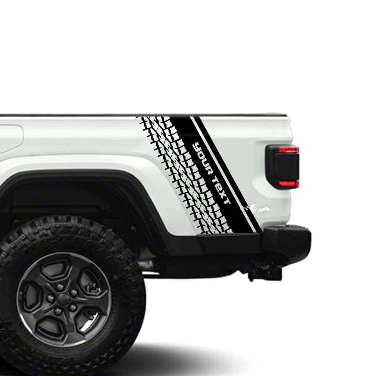 Bed Side Fender Tyre Tracks 4x4 Off-Road Racing Stripe Kit Outline Vinyl Decal Sticker Pair for Jeep Gladiator