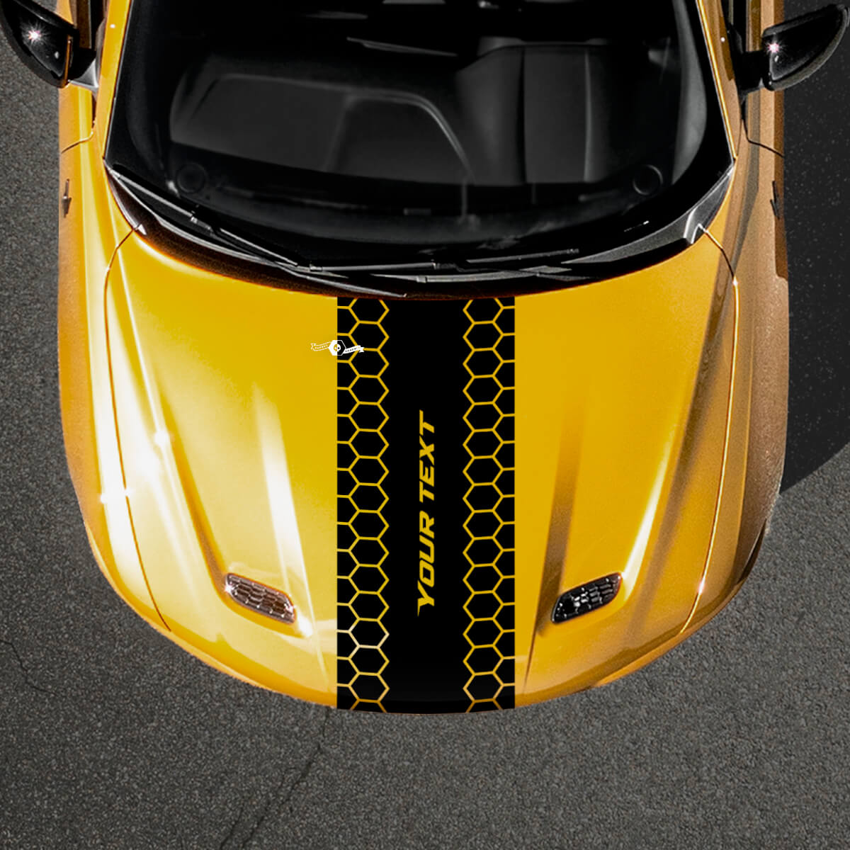 Custom Text Honeycomb Style Hood Stripe Vinyl Decal for Dodge Hornet