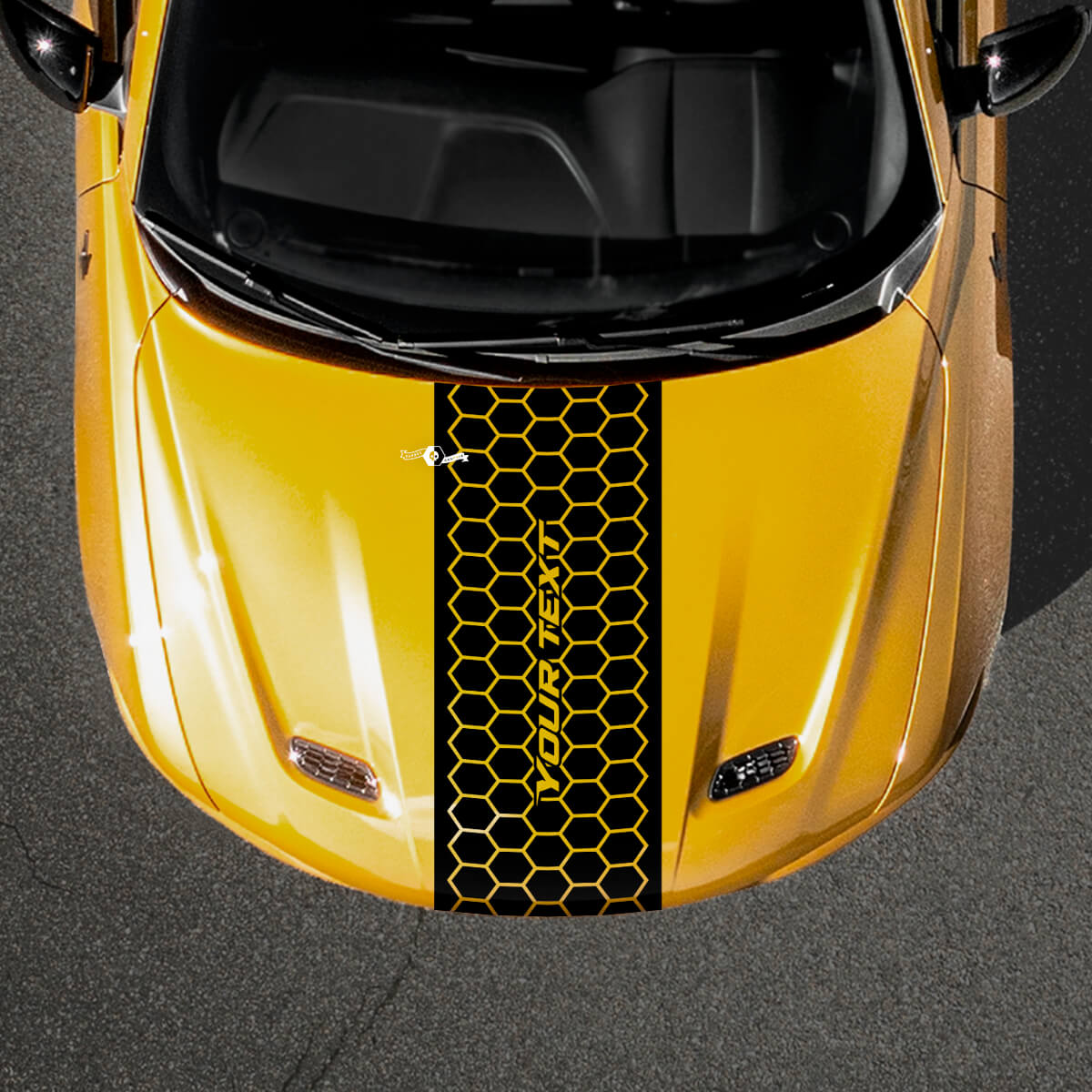 Honeycomb Style Custom Text Hood Stripe Vinyl Decal for Dodge Hornet