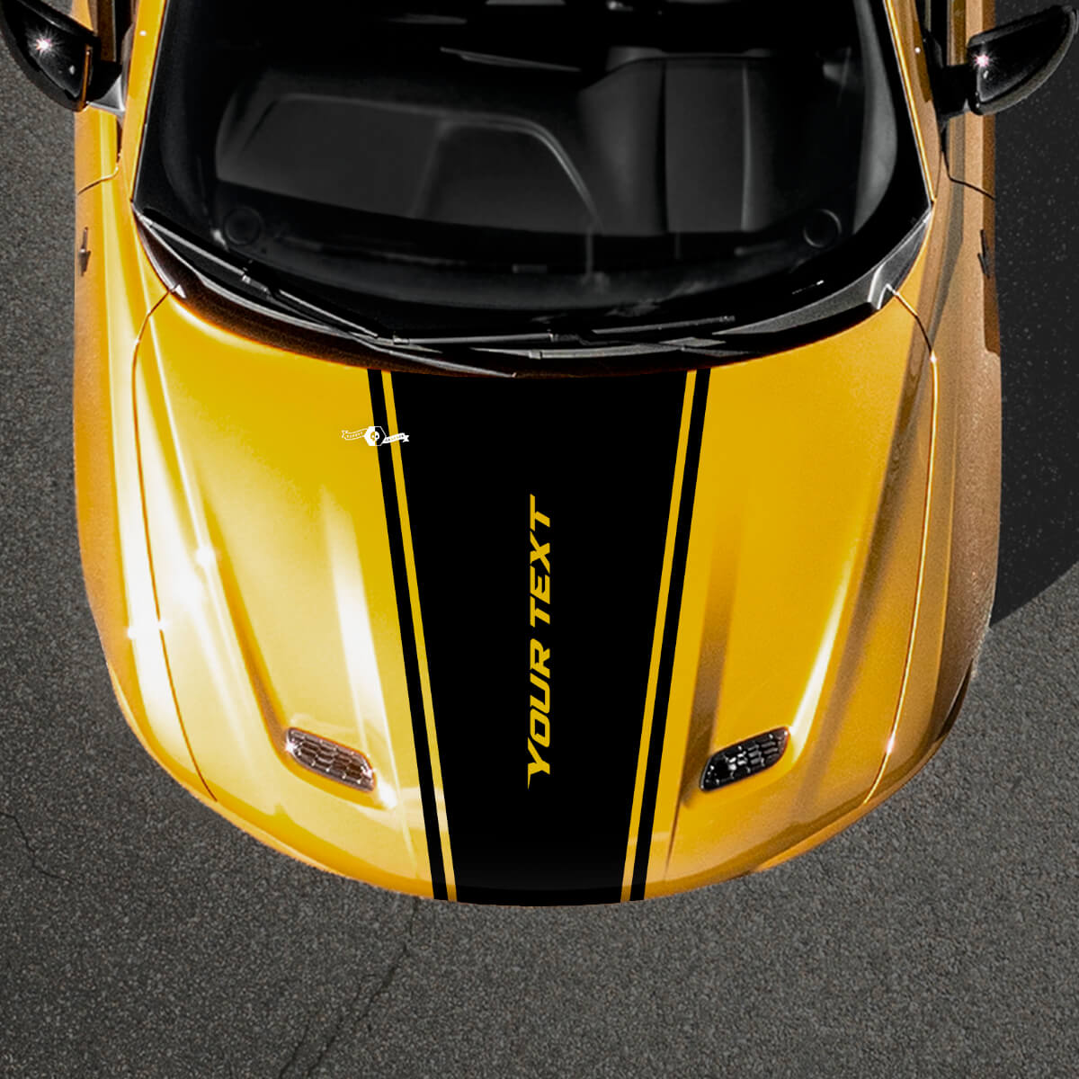 Tapering Outline Stripe Custom Text Hood Vinyl Decal for Dodge Hornet