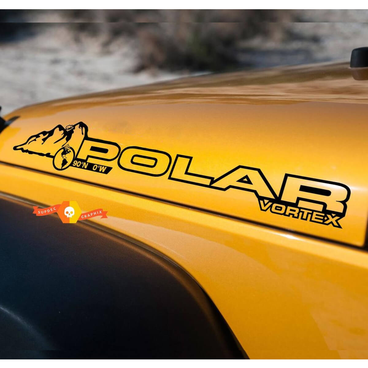 Polar Vortex Hood Vinyl Sticker Decal Pair for Jeep Wrangler Rubicon Sahara JK CJ TJ YJ