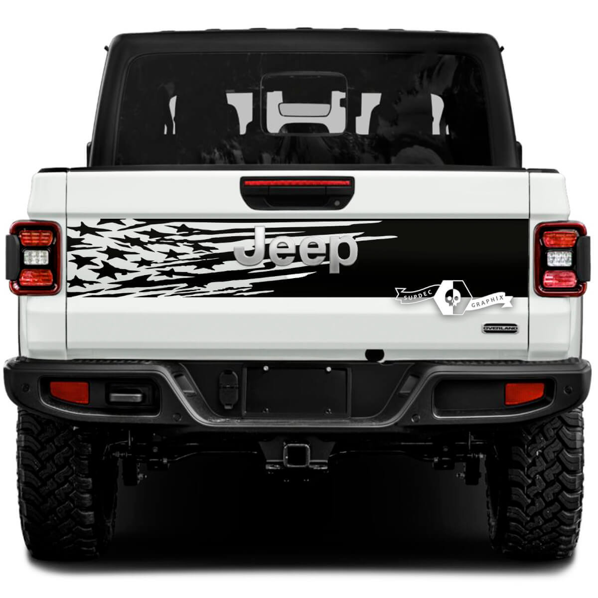 Jeep Gladiator USA Flag Stickers Decals Vinyl Graphics Tailgate Bed Vinyl Stickers Decals
