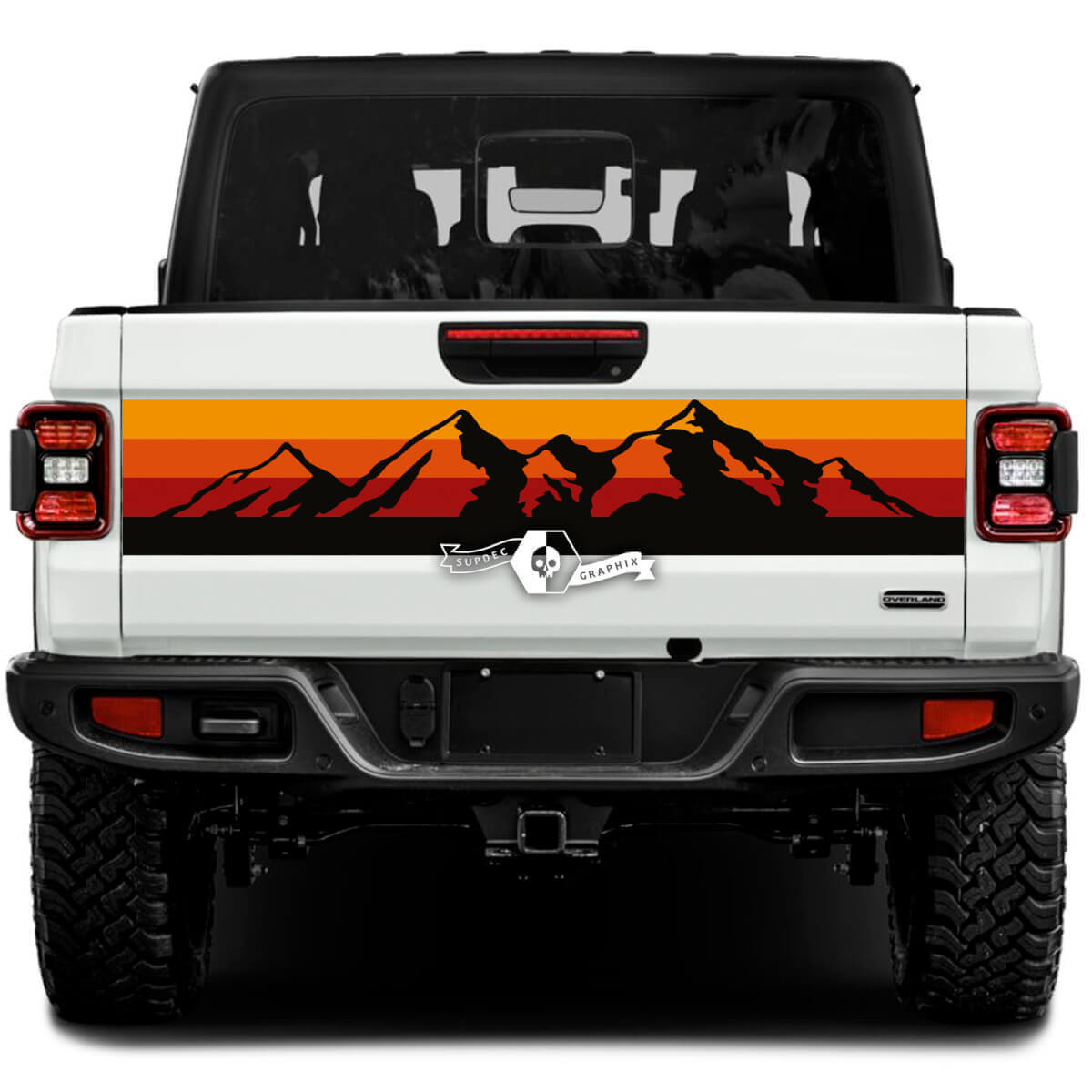 Mountains Vintage Style Graphics Tailgate Vinyl Stickers Decals For Jeep Gladiator