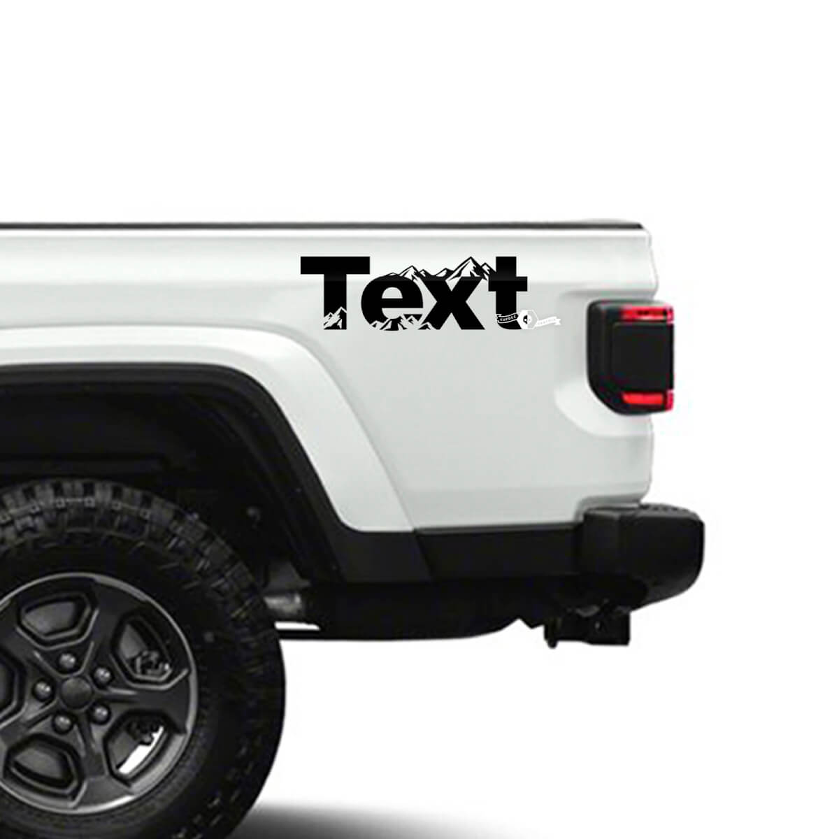 Custom Text Mountains Side Vinyl Decals Stickers for Jeep Gladiator