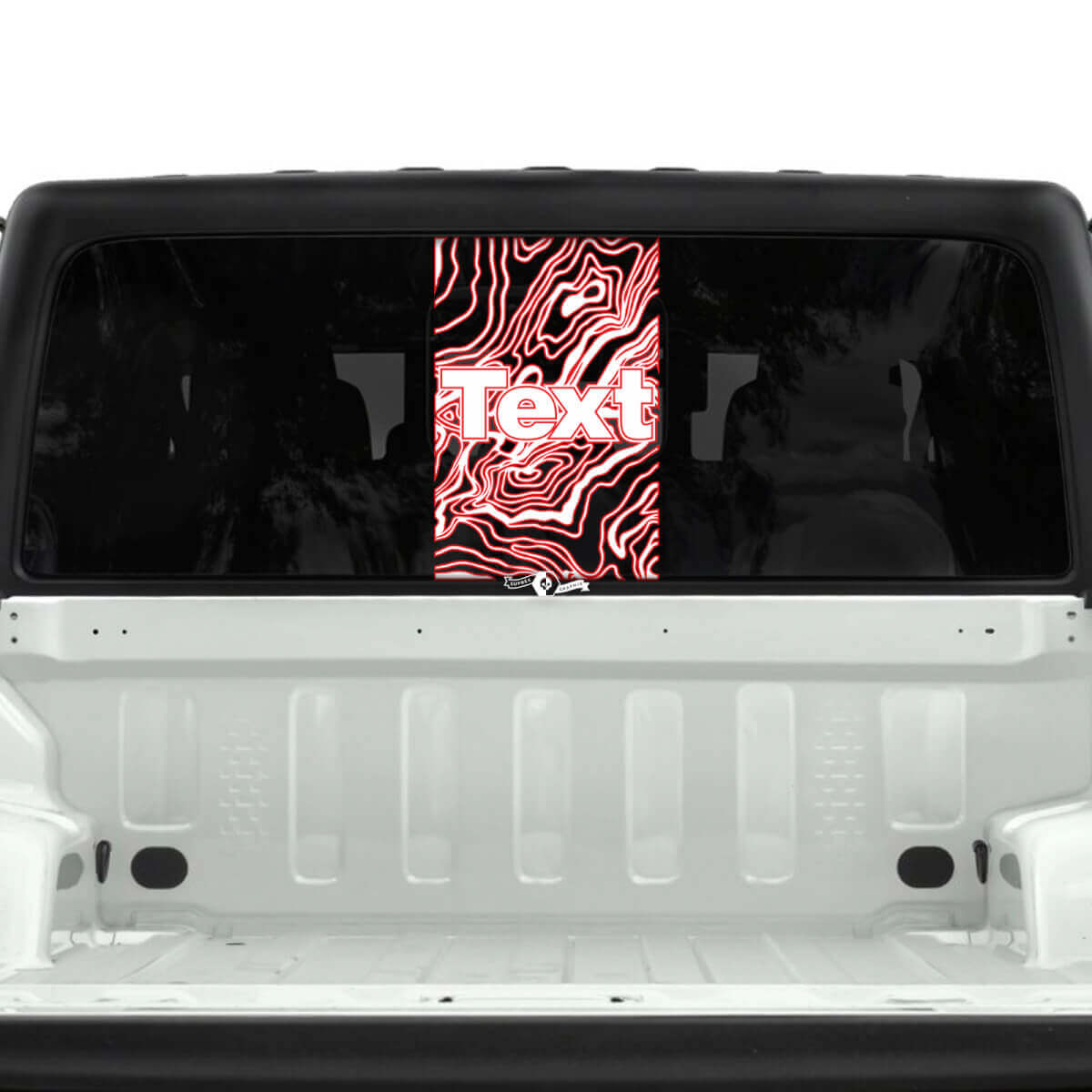 Jeep Gladiator Rear Window USA Topographic Map Stickers Decals Vinyl Graphics Stripe 2 Colors
