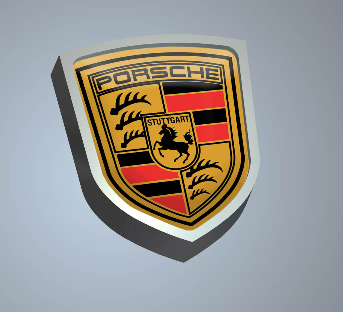 Porsche Metal Aluminum Badge Bed Side Emblem Aluminium fit to Porsche
