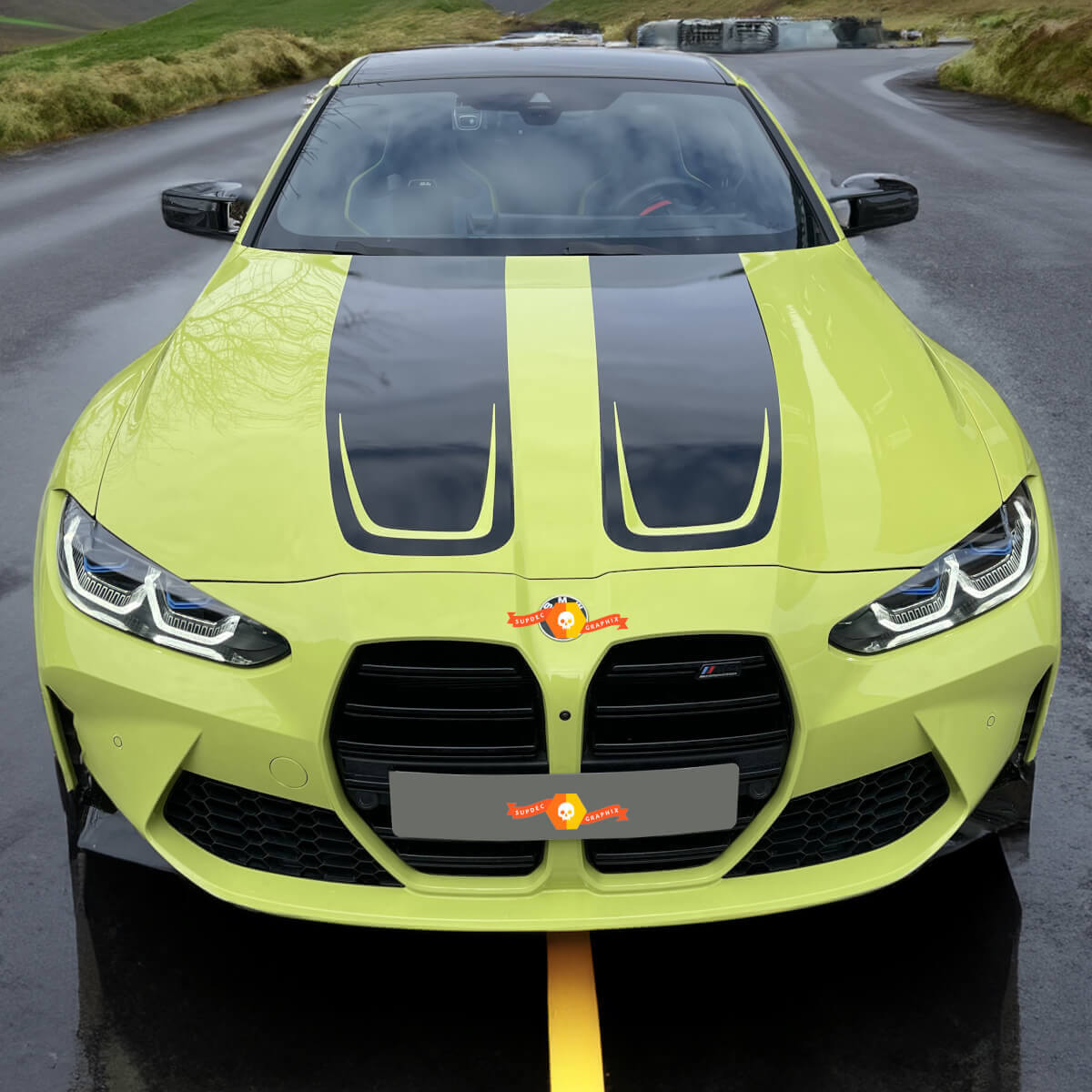Hood CSL Style vinyl decal sticker Stripes for 2021+ BMW M4 M3 G80 G82 G83