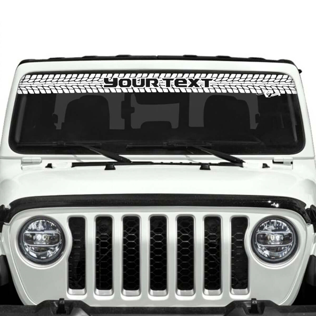 Custom Text Tyre Track Windscreen Vinyl Stickers Decals for Jeep Gladiator