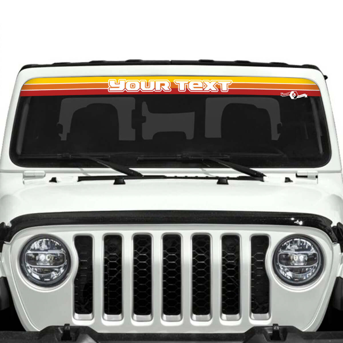 Custom SunSet Retro Vintage Classic Colours Windscreen Vinyl Stickers Decals Gradient for Jeep Gladiator
