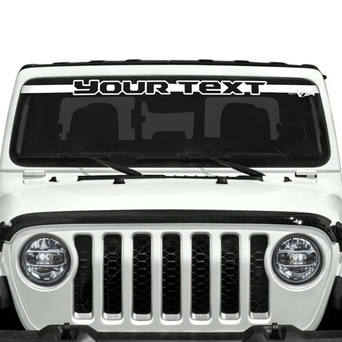 Personalisierte Textleisten Umriss Windschutzscheiben Vinylaufkleber Decals für Jeep Gladiator