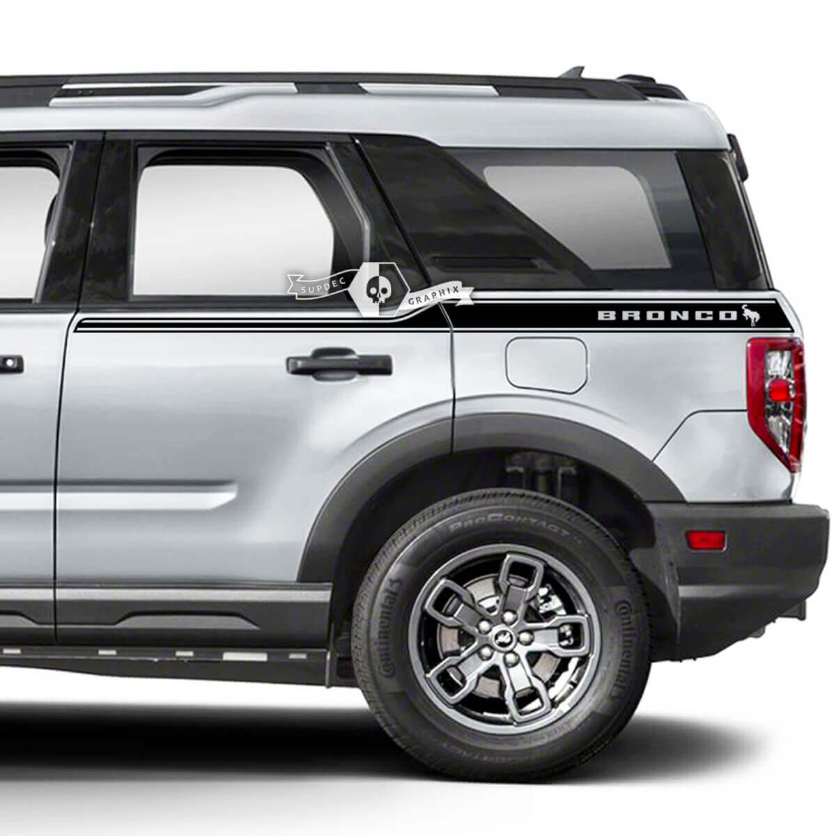 2x Ford Bronco Door Up Side Fender Logo Decals Stickers
