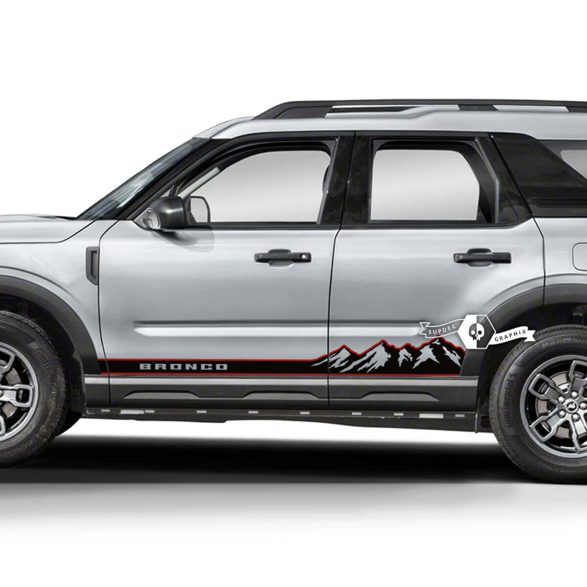 2x Musclecar horse Mountains Forest Doors Side logo Trim Decals Stickers 2 Colors
