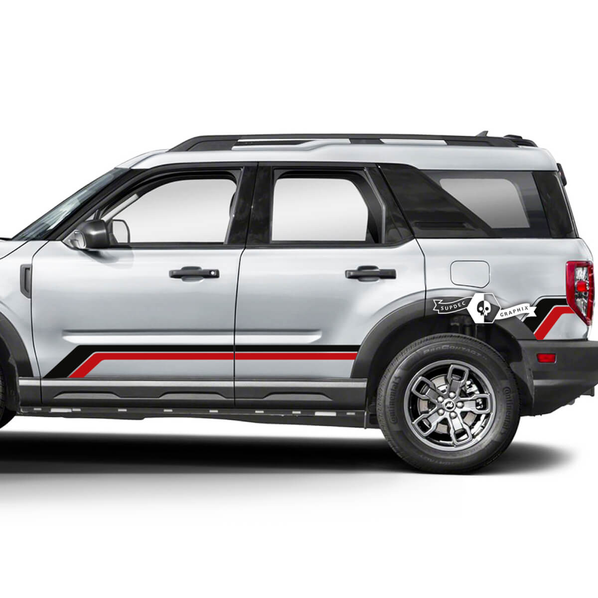 2x Ford Bronco Doors Up Side Fender Double Line Decals Stickers 2 Colors
