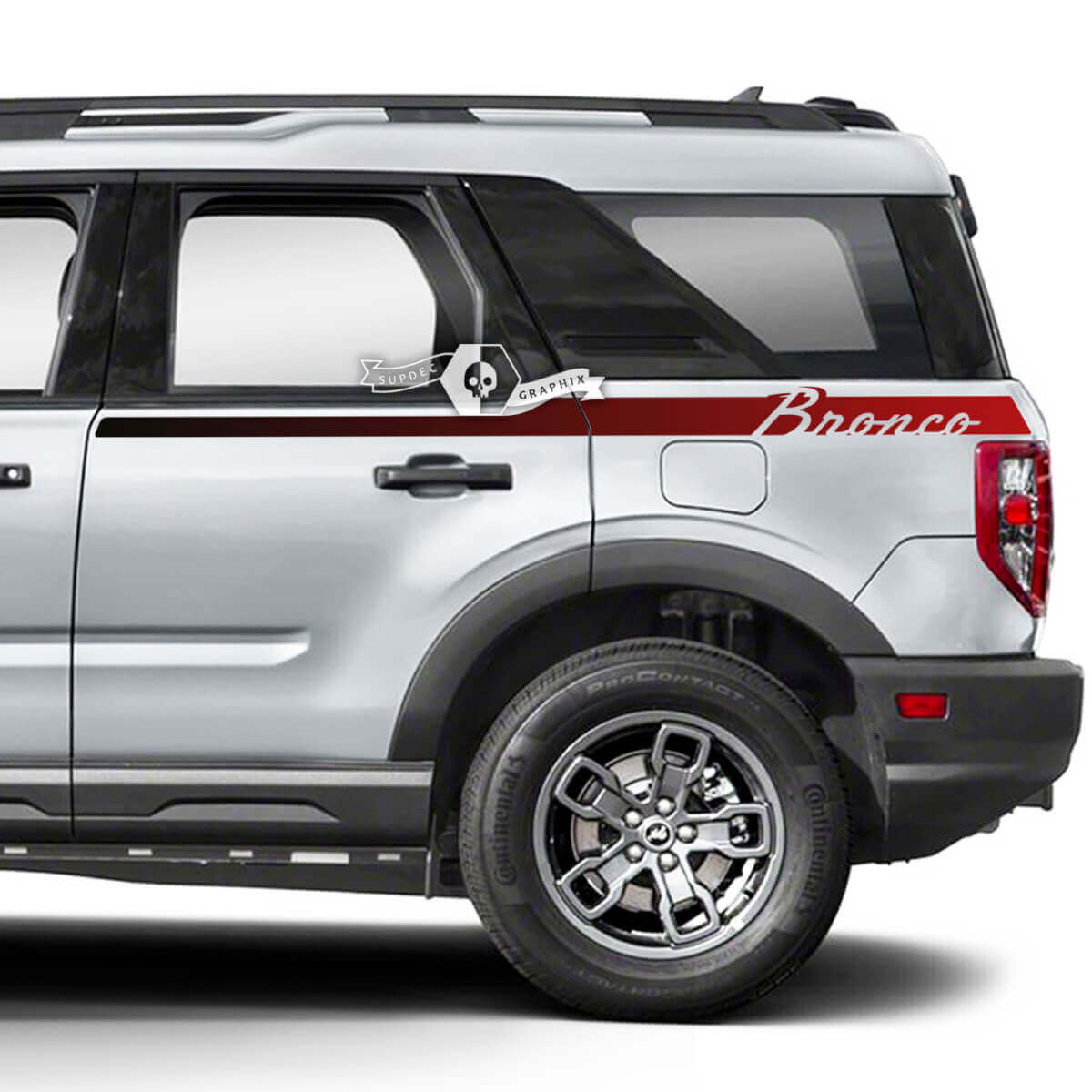 2x Ford Bronco Door Up Side Fender Logo Decals Stickers Gradient 2 Colors
