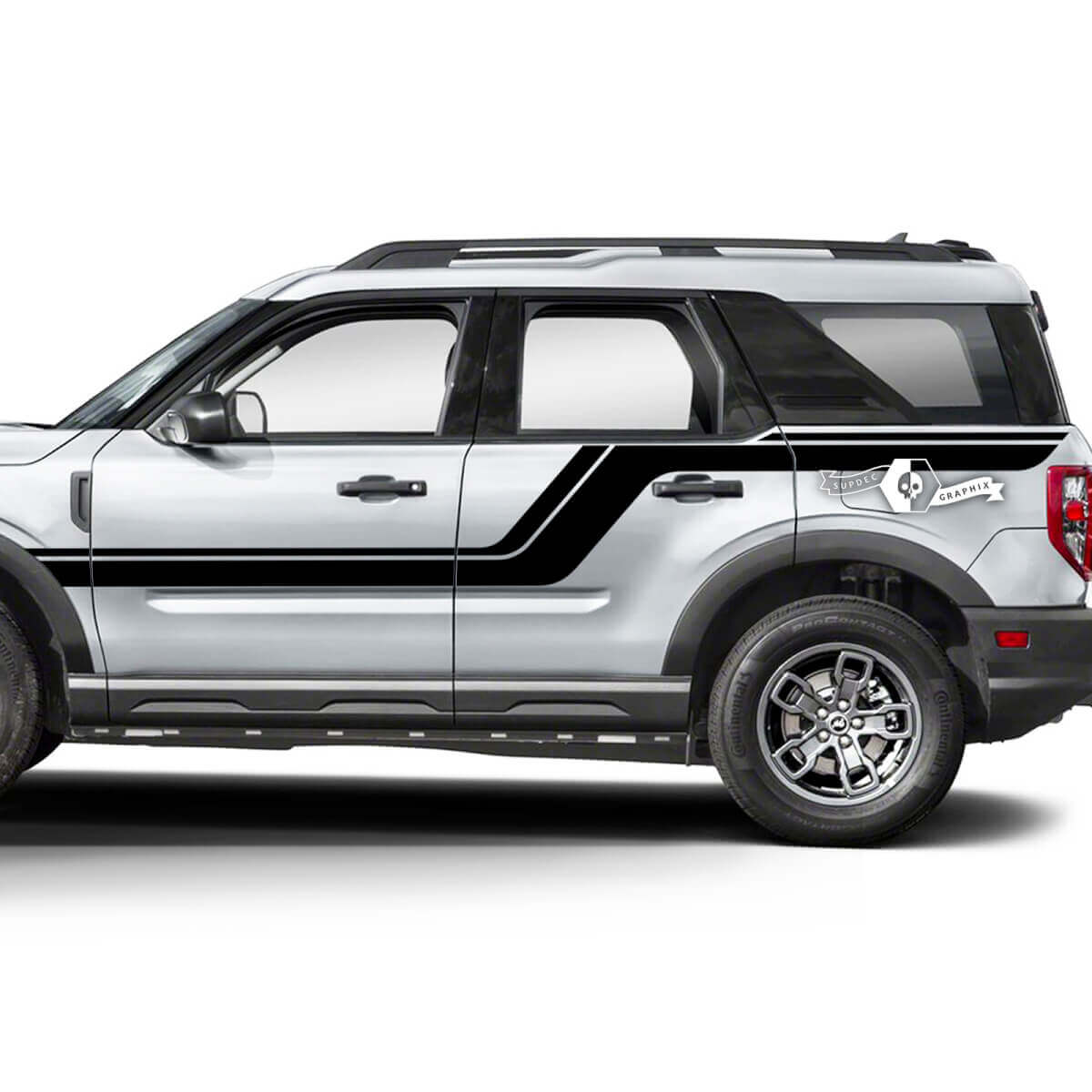 2x Ford Bronco Hood Doors Up Side Hood Fender Line Decals Stickers
