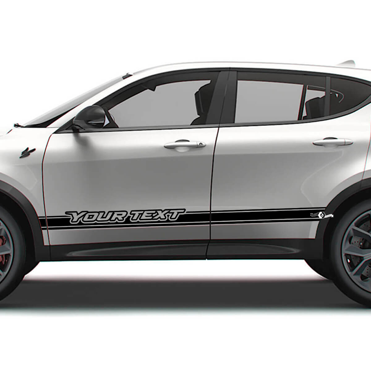 Custom Text Door Side Stripe Vinyl Decals for Dodge Hornet