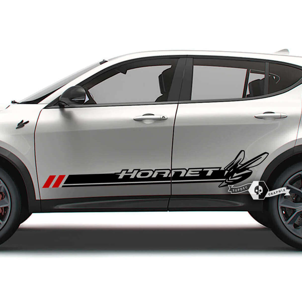 Hornet Style Door Side Stripe Logo Vinyl Decal Kit for Dodge Hornet