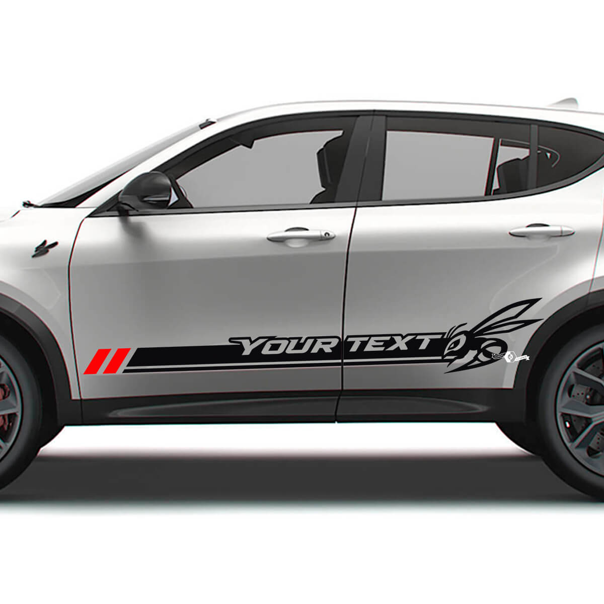 Hornet Style Door Side Stripe Logo Vinyl Decal Kit for Dodge Hornet