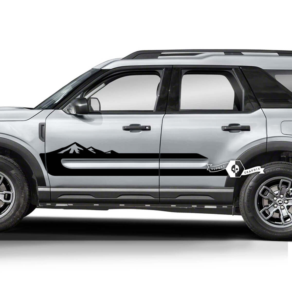 Pair Ford Bronco Doors Side Mountains Decals Stickers
