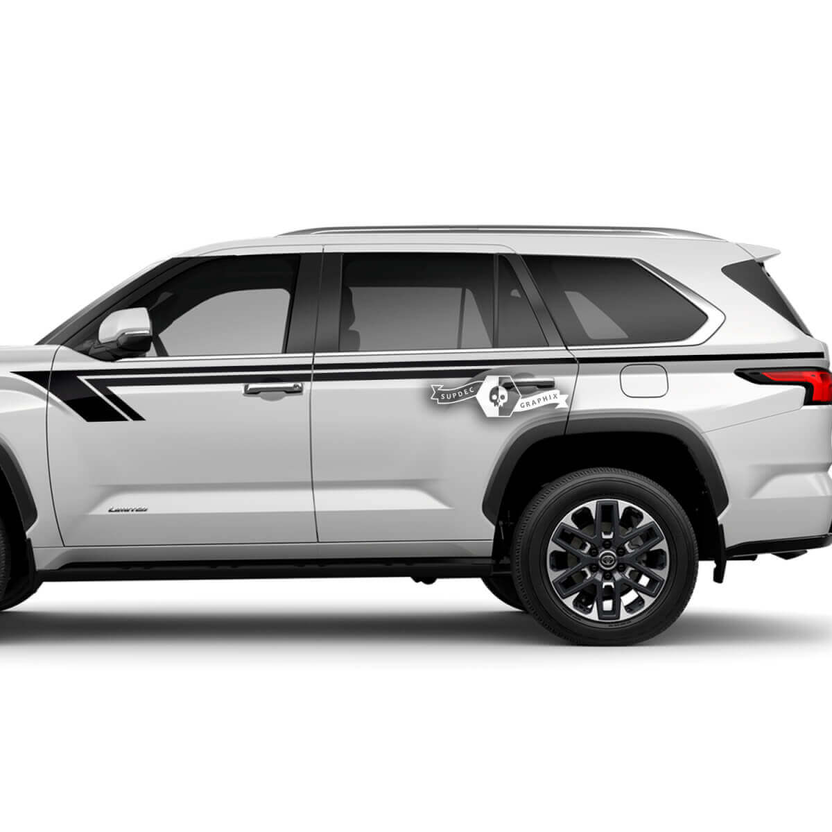 Pair Toyota Sequoia Doors Up  Rear Fender Stripe Trim Vinyl Stickers Decal fit Toyota Sequoia
