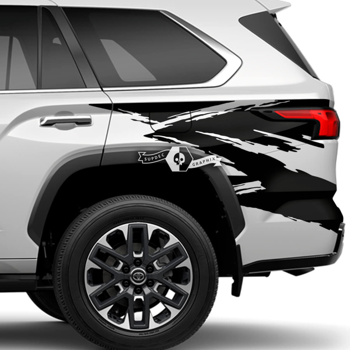 Pair Toyota Sequoia Rear Fender Stripe Wrap Splash Dazzle Paint Vinyl Stickers Decal fit Toyota Sequoia
