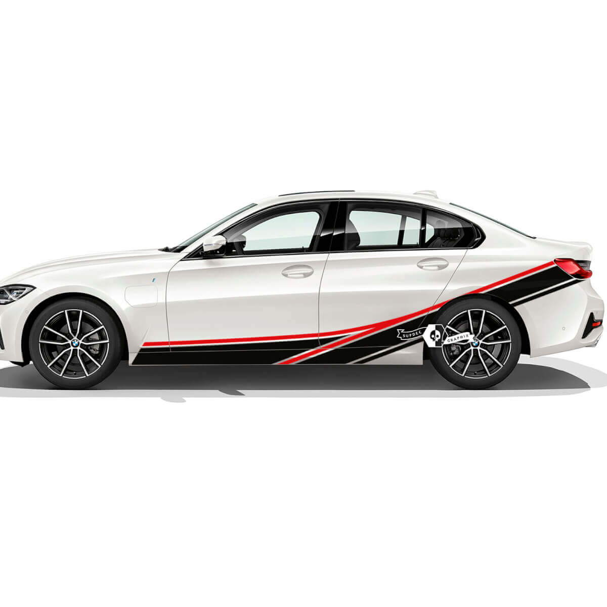 Pair BMW Doors Up Side Stripes Rally Motorsport Trim Vinyl Decal Sticker F30 G20 2 Colors

