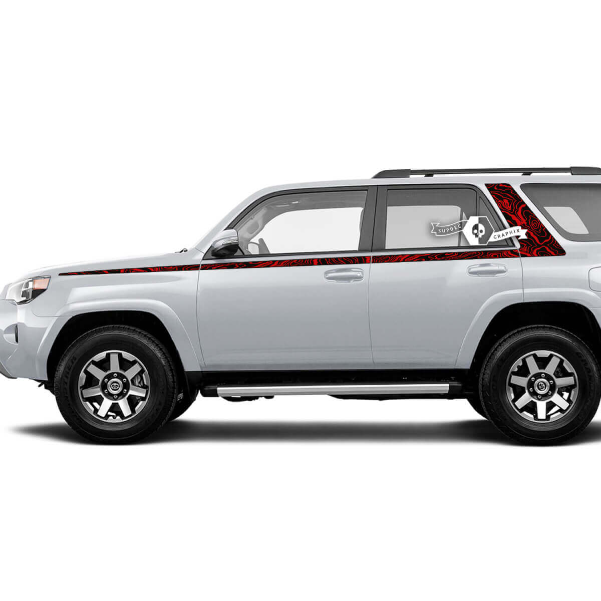 Topographic Style Stripes Side Vinyl Sticker Decal For Toyota 4Runner Gen 5