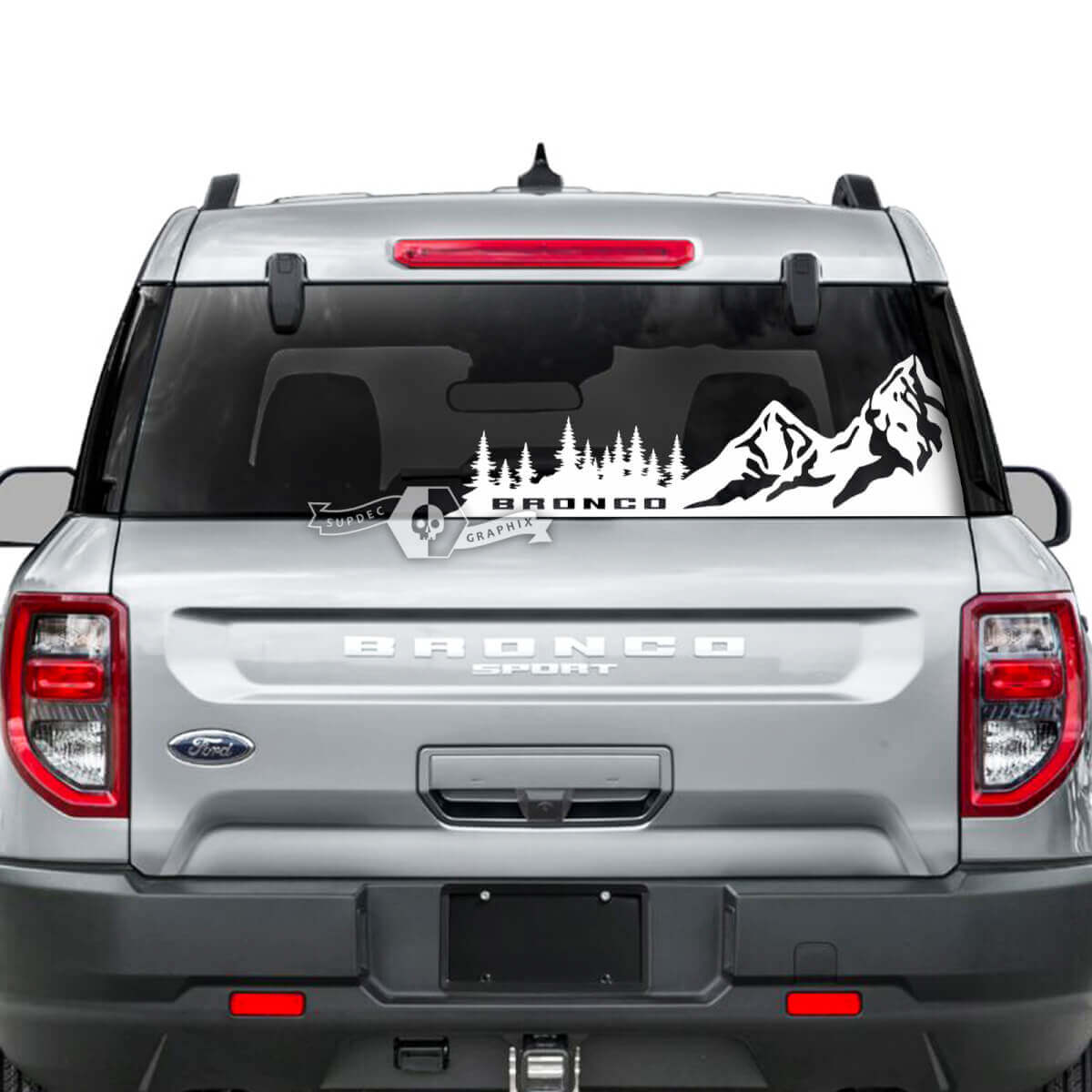 Mountains Forest Rear Window Vinyl Decal for Musclecar Horse