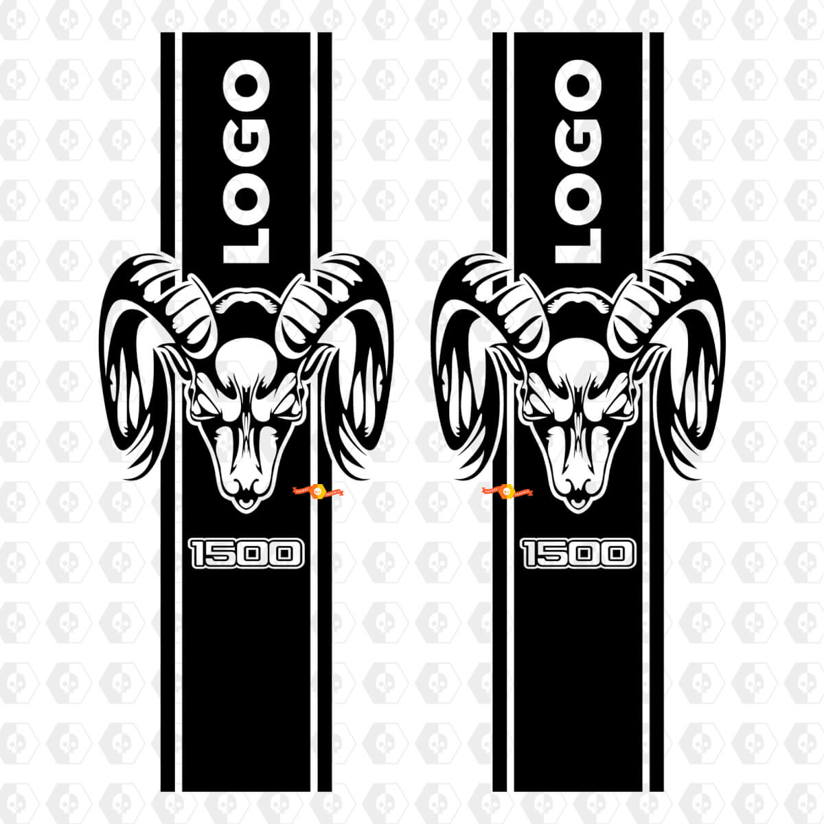 Custom Hemi Style Bed Side Stripe Vinyl Decal Kit for Dodge Ram 1500