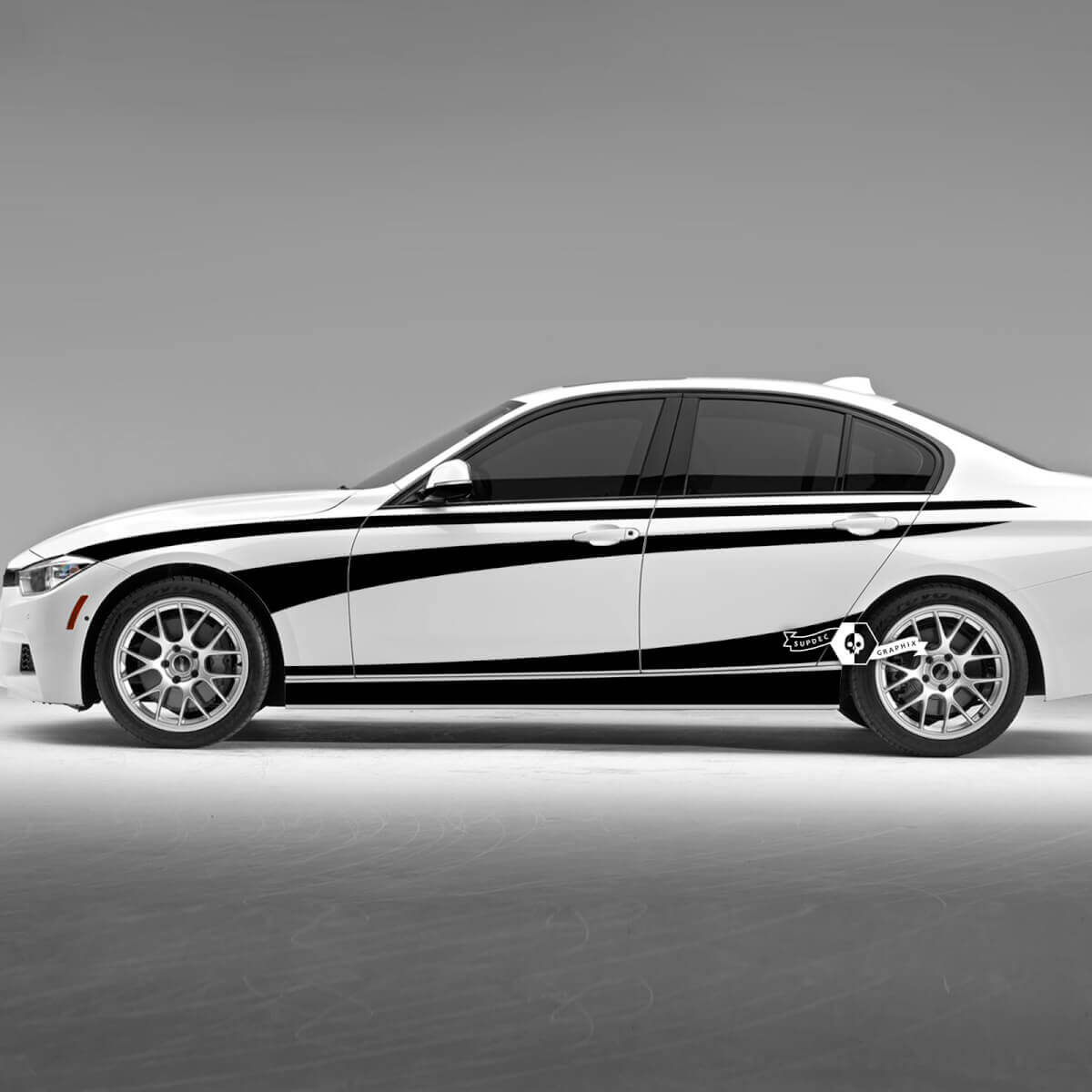 Pair BMW Doors Lines Side Stripes Fender Rally Motorsport Rocker Panel Vinyl Decal Sticker F30 G20
