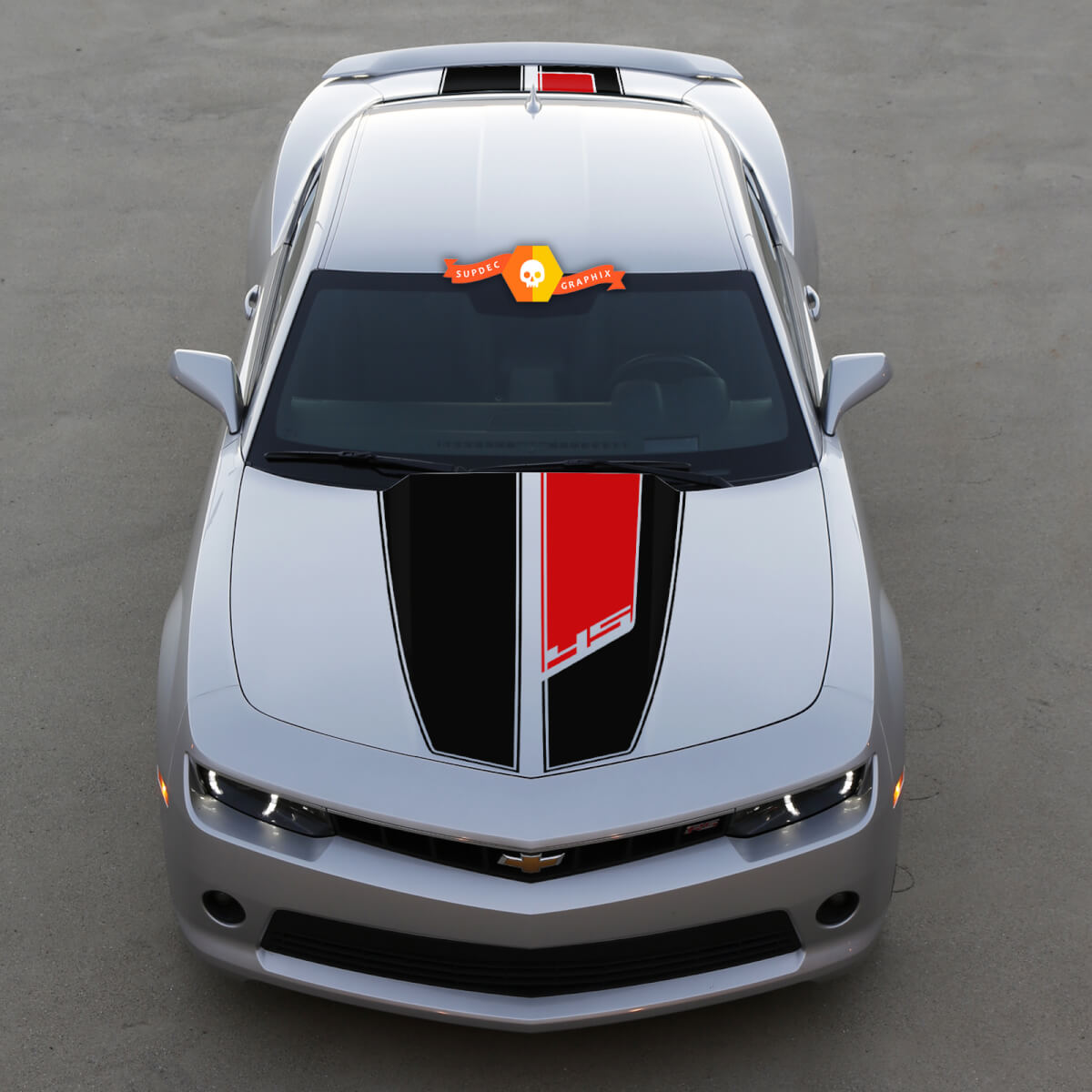 Kit Of Chevrolet Camaro 45th Anniversary Hood Bonnet Trunk Stripes Vinyl Graphics Vinyl Decal Sticker 2 Colors
