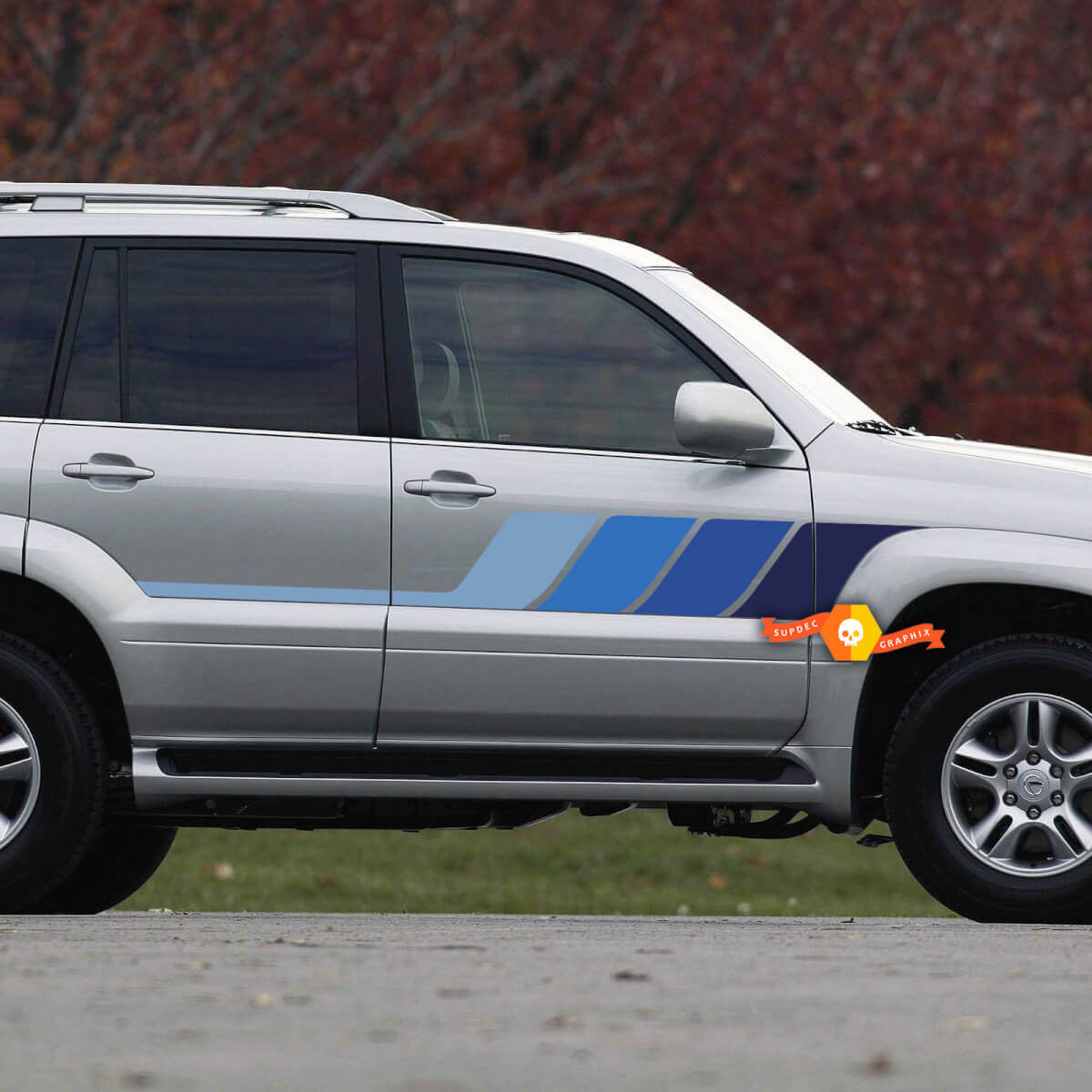 Retro Side Stripes Vinyl Decal Kit for Lexus GX470 or Toyota Land Cruiser Prado