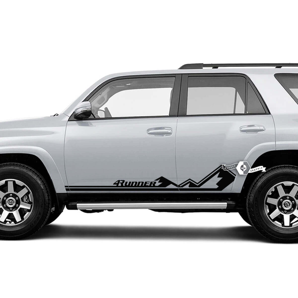 Pair 4Runner Side Door Vinyl Mountains Rocker Panel Stripe Vinyl Decals Stickers for Toyota 4Runner TRD
