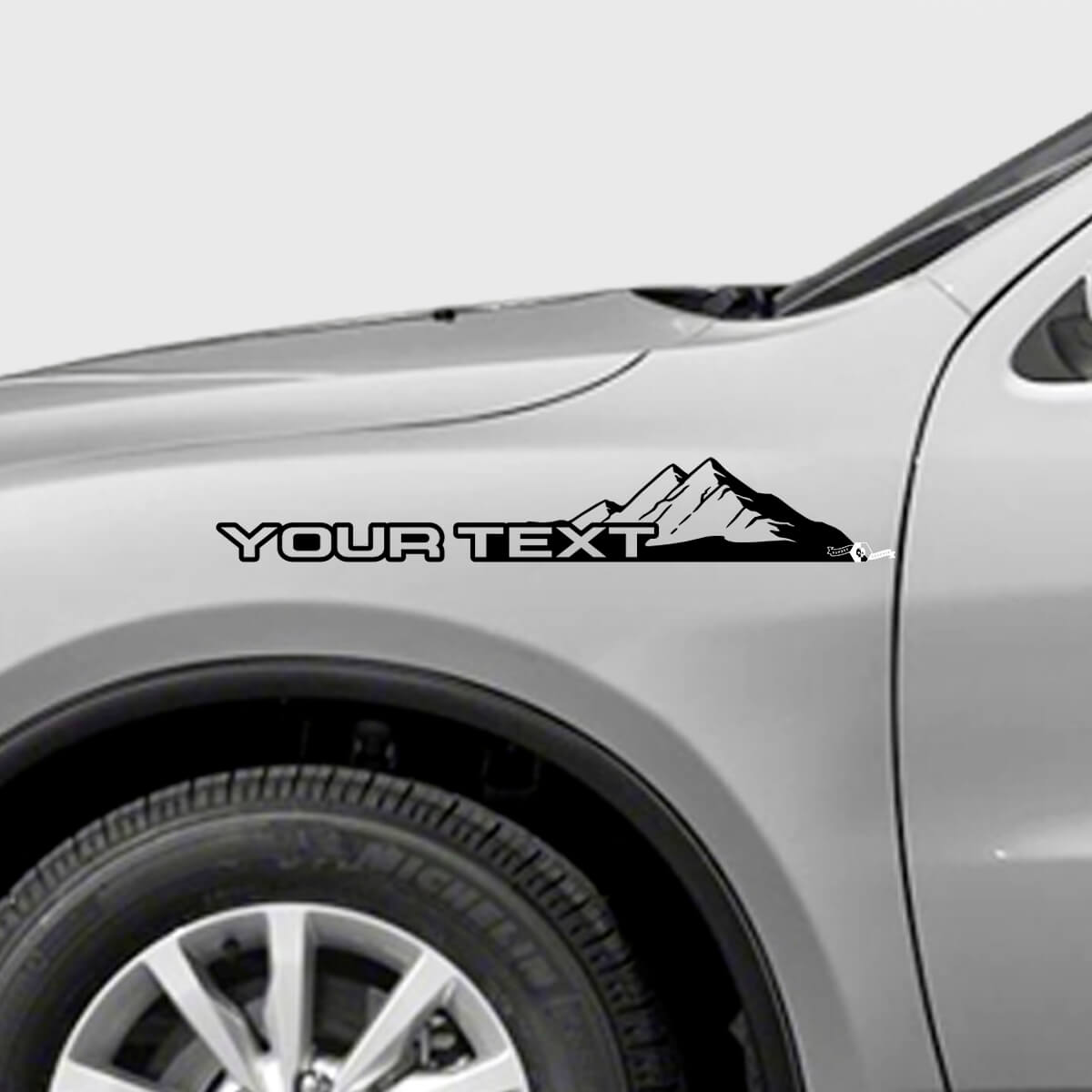 Custom Text Mountains Style Fender Vinyl Decal Kit for Dodge Durango 