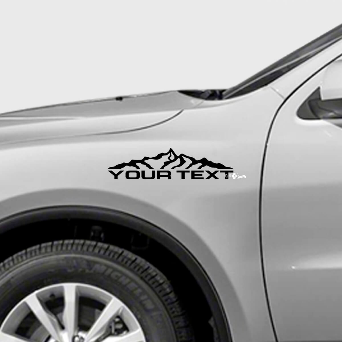 Custom Text Mountain Range Fender Vinyl Decal Kit for Dodge Durango