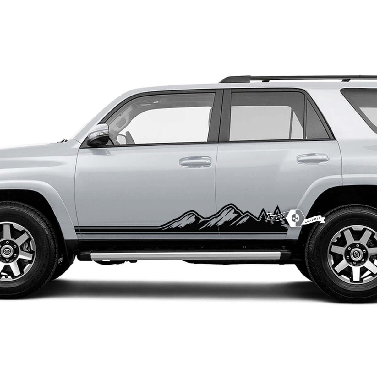 Mountains Style Door Side Stripes Vinyl Decals Stickers for Toyota 4Runner TRD