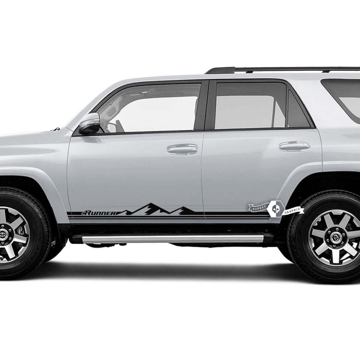  Mountains Style Thin Lines Rocker Panel Vinyl Decals Stickers for Toyota 4Runner TRD