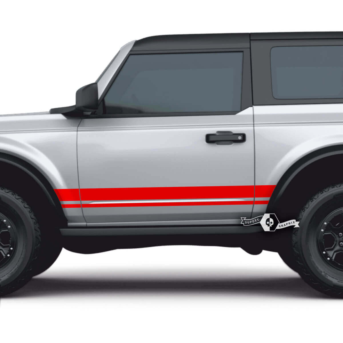 Side Door Stripes Decals 4 for Ford Bronco