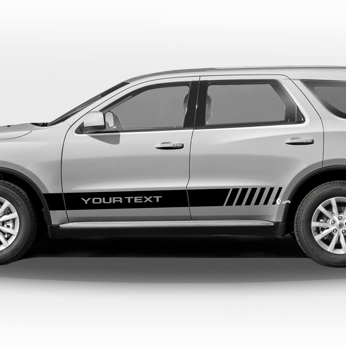 Raccing Stripes with Custom Text Side Vinyl Decal Set for Dodge Durango