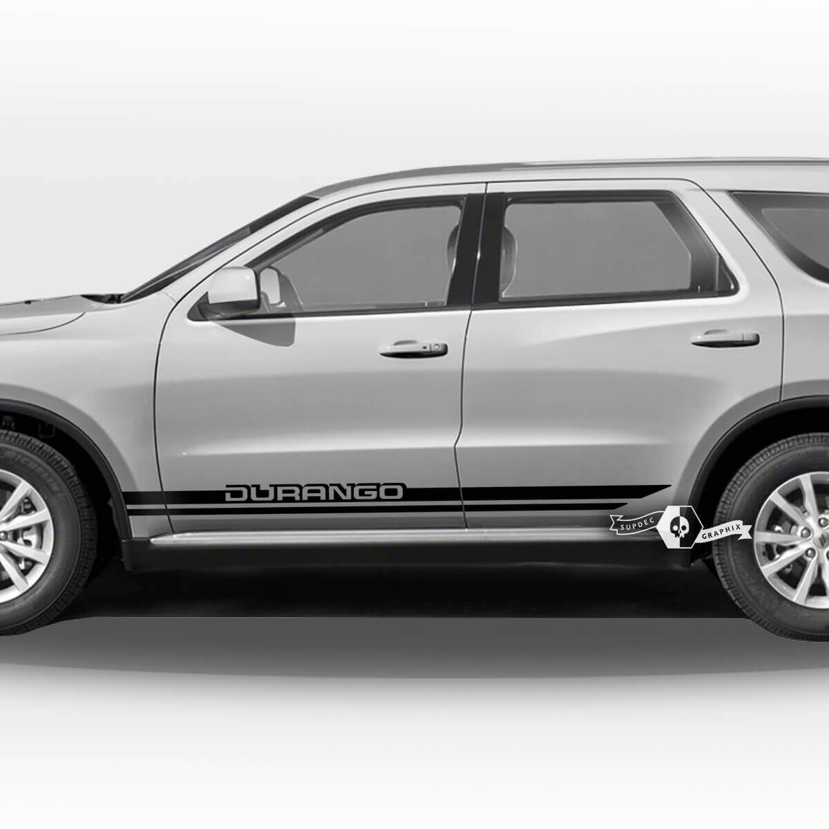 Pair Dodge Durango Side Doors Rocker Panel Trim Logo Stripes Decal Vinyl Stickers
