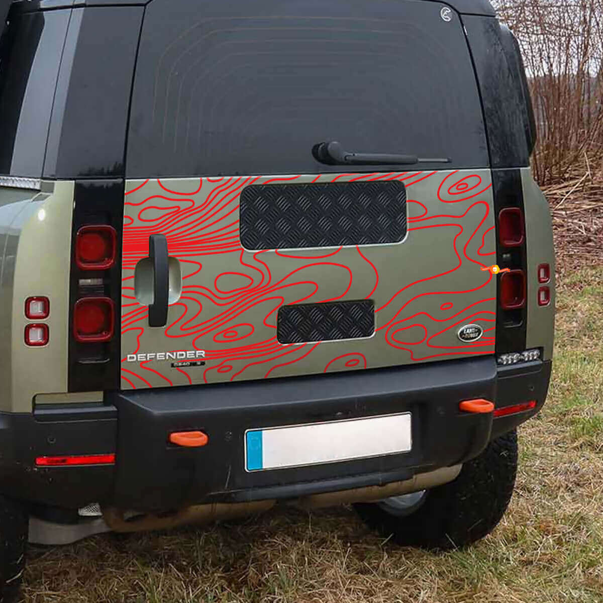 Decal Carte Topographique De Porte De Coffre Pour Land Rover Defender 110 Autocollant Vinyle