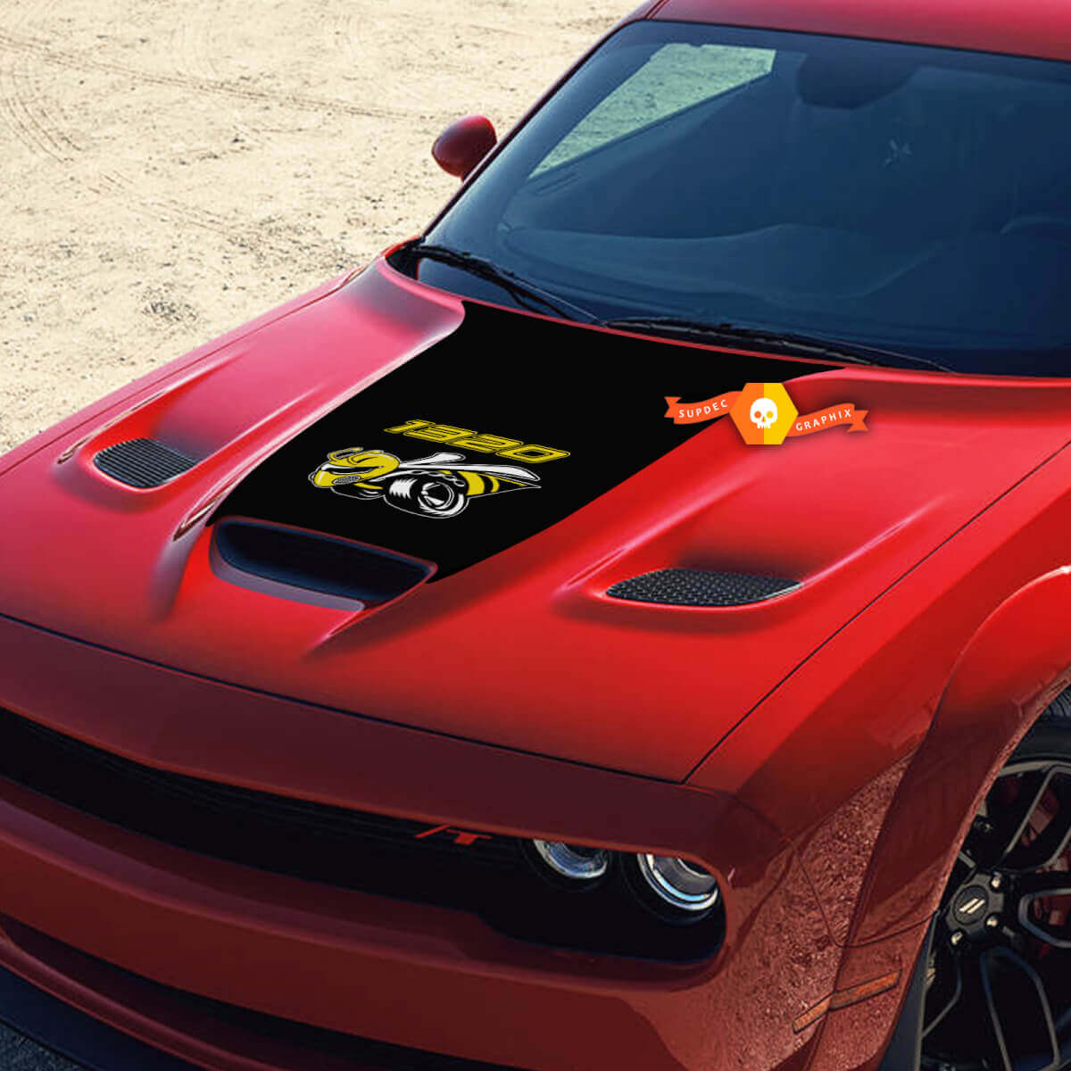 Hood Dodge Challenger 1320 Bee Vinyl Decal Sticker Hood Graphics
