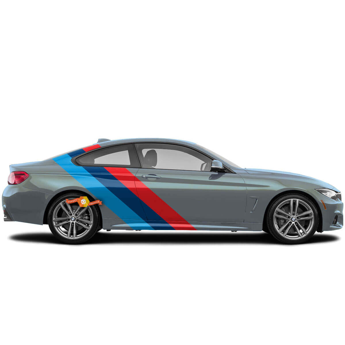 Side M Colors Stripes Doors Rear Vinyl Decal Sticker fit to BMW F36 F32 F30 F80 F82 G30 G20 G80 G82 etc
