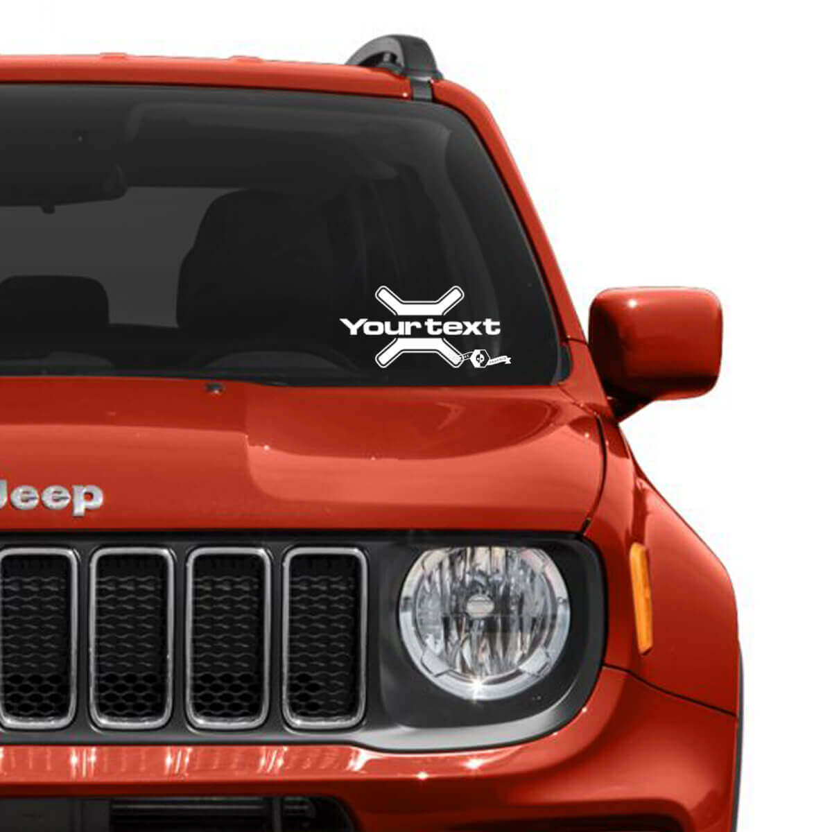 Custom Text Graphic Vinyl Decal Sticker for Jeep Renegade Windscreen Window