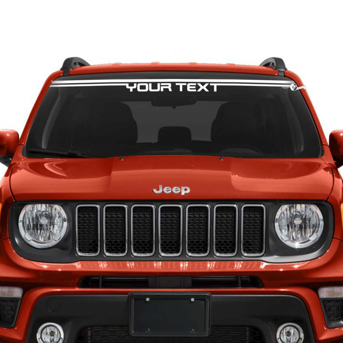 Custom Text Lines Windscreen Window Graphic Vinyl Decal Sticker for Jeep Renegade