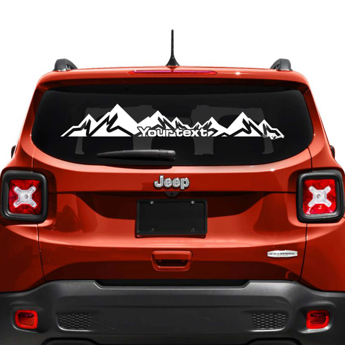 Mountain Custom Text Tailgate Window Vinyl Decal Sticker for Jeep Renegade