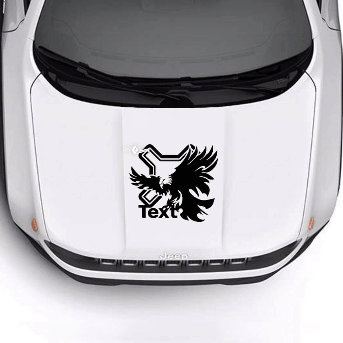 Custom Text Bonnet Bald Eagle Vinyl Decal Sticker 3 for Jeep Renegade