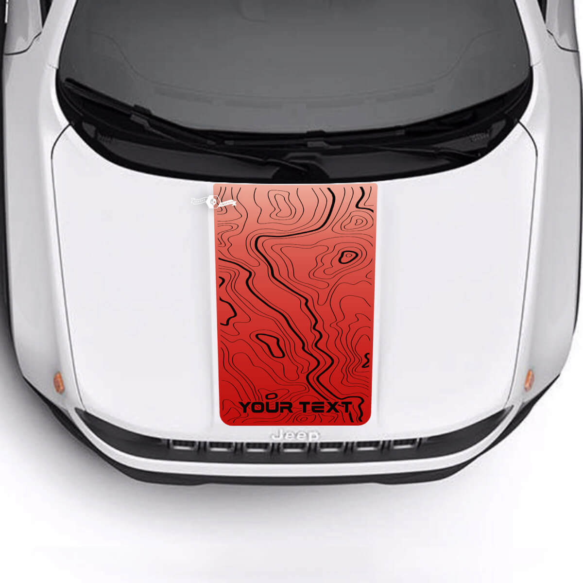 Sport Topographic Map Hood Stripe Vinyl Decal Sticker 2 Colours for Jeep Renegade Trailhawk