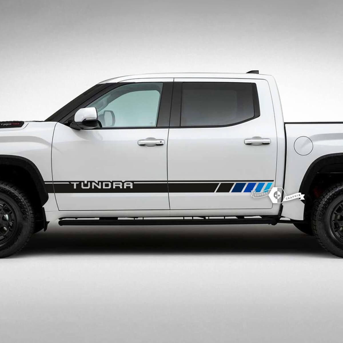 Pair Toyota Tundra TRD Retro Vintage Doors Trim Stripe kit Vinyl Decals Stickers 4 Colors
