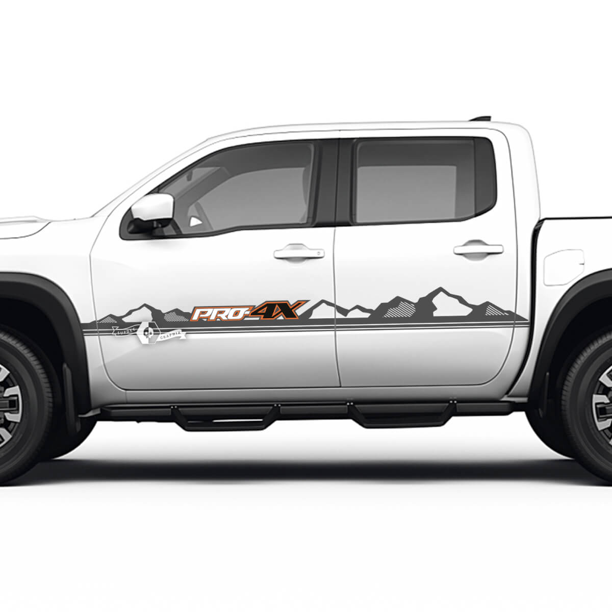 2 Nissan Decal Doors Hills Mountains Pro-4x  Nissan Frontier Stripe Vinyl Stickers 3 Colors
